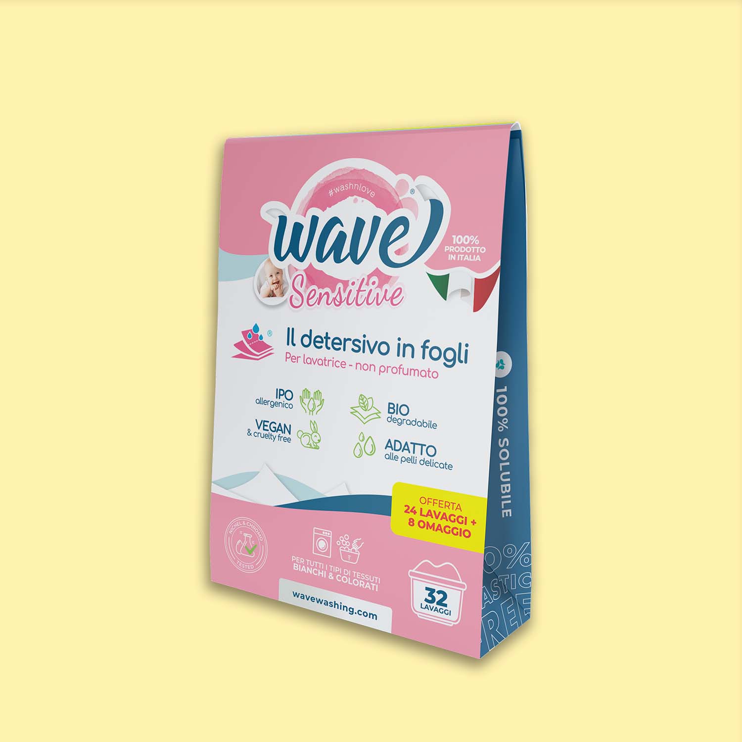 Detersivo ecologico per lavatrice in fogli