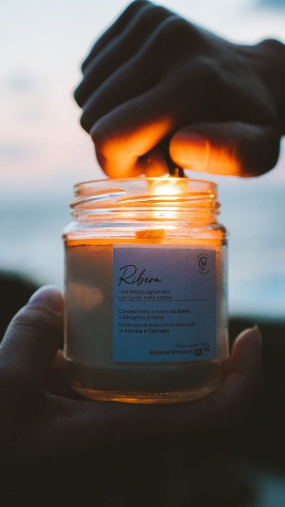 candela in cera di soia fai da te