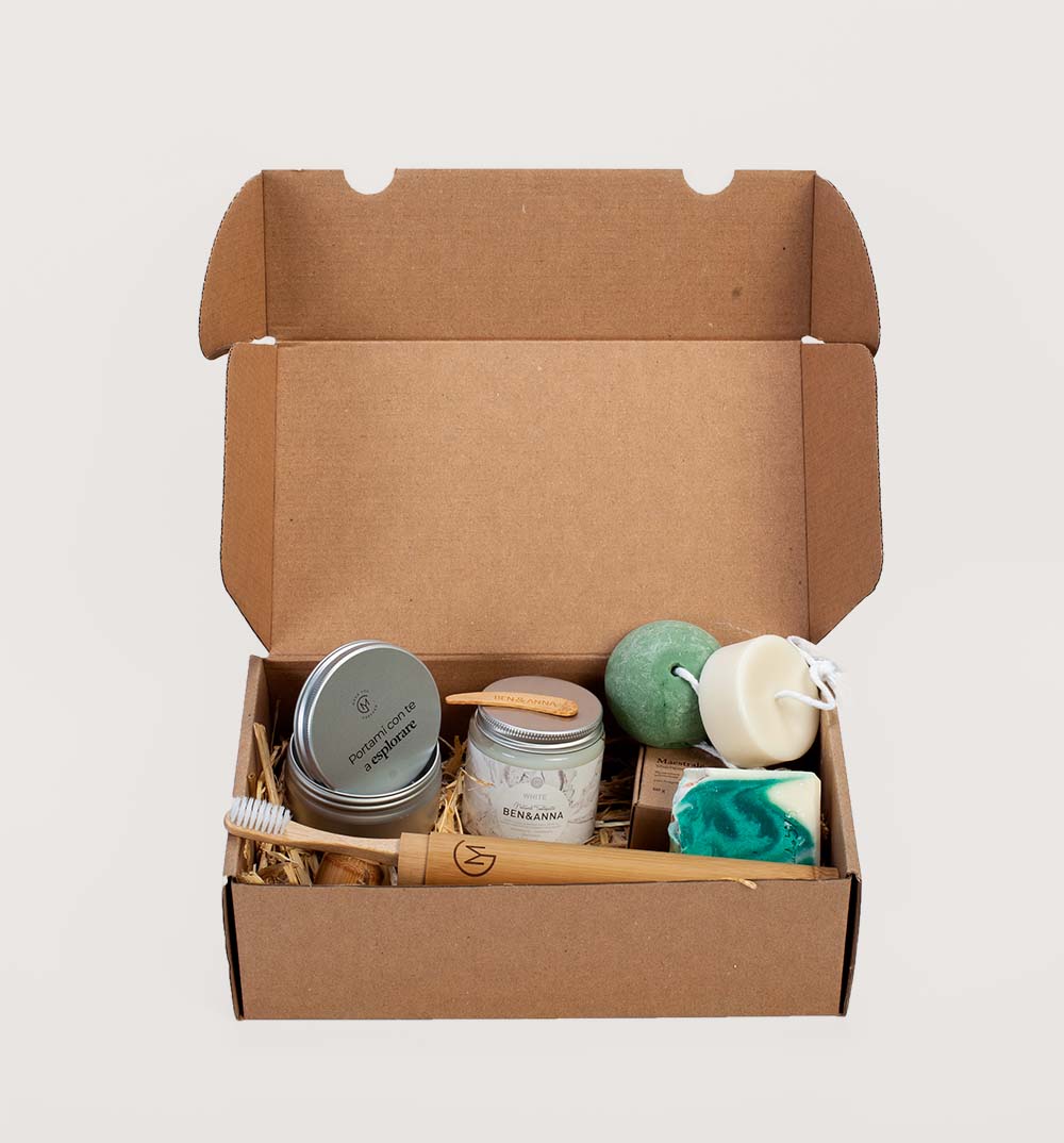 Kit completo da viaggio senza plastica Make You Greener