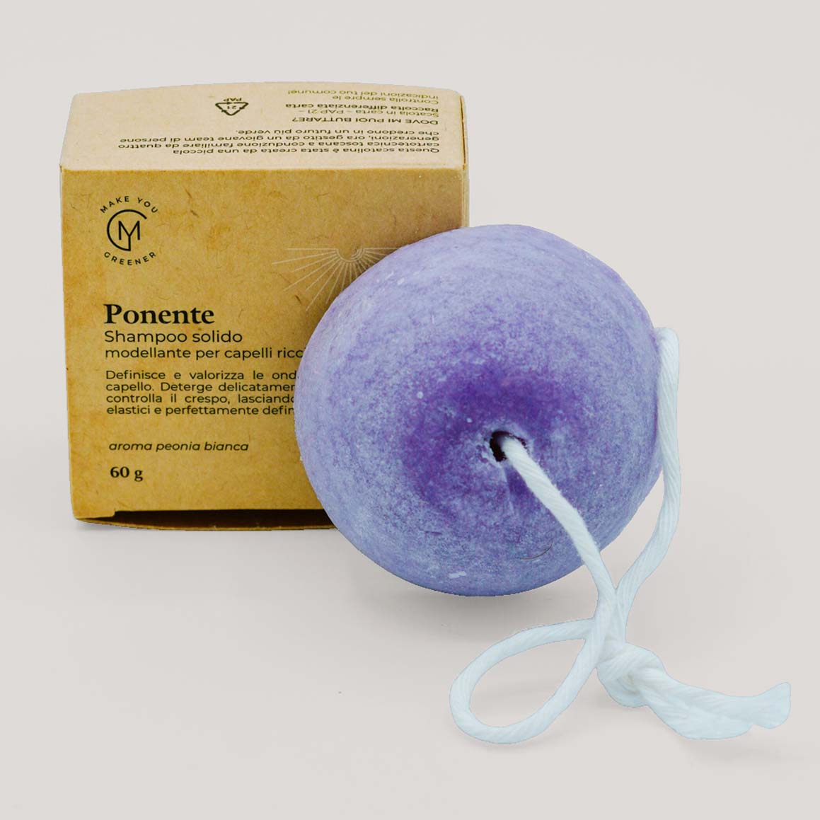 Shampoo solido per capelli ricci e mossi Ponente Make You Greener