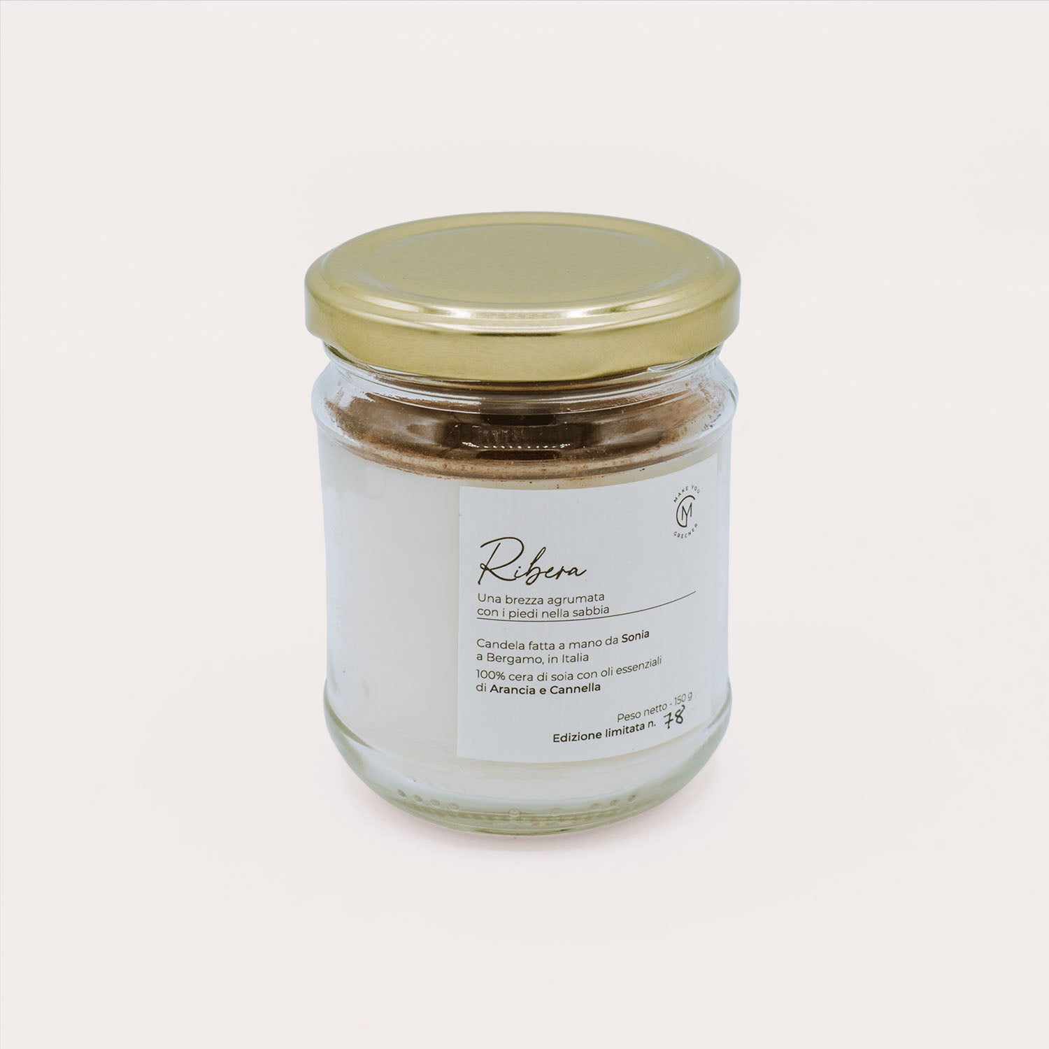 Eco Candela naturale in cera di soia