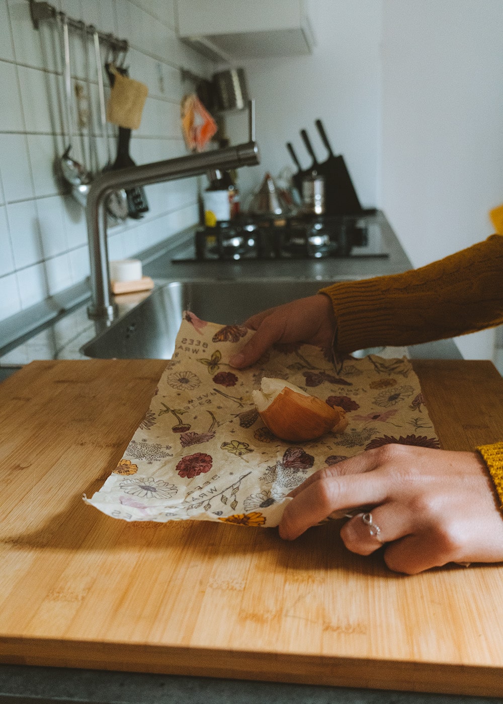 Rotolo di pellicola per alimenti vegana riutilizzabile