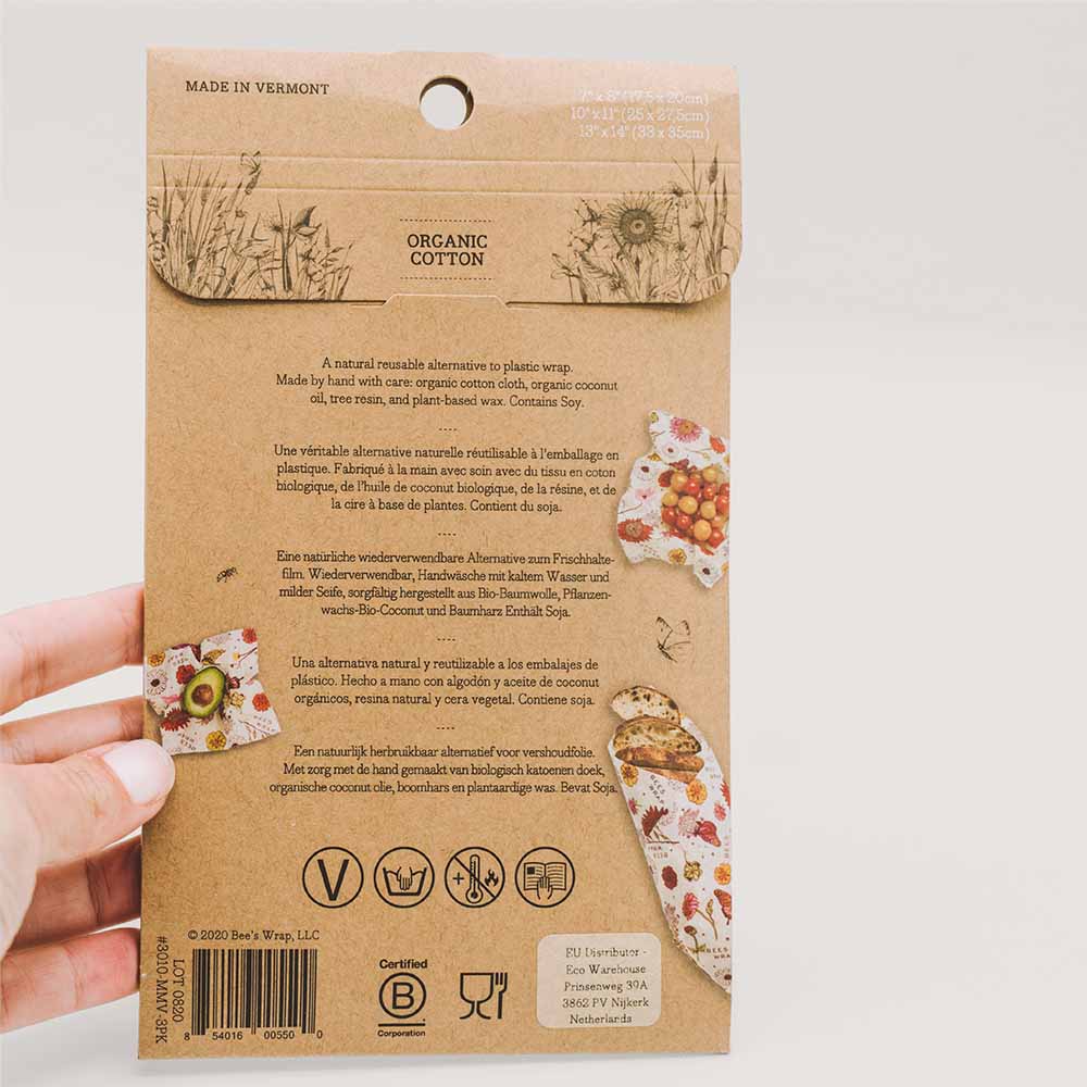 Pellicola per alimenti Vegana riutilizzabile Bee's Wrap